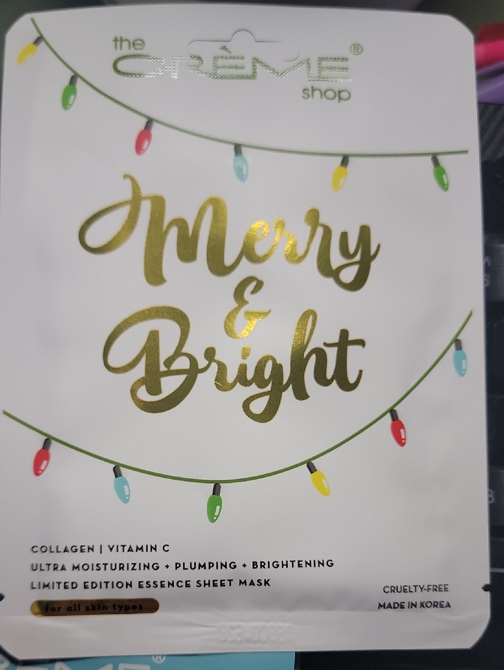 The Crème Shop Merry & Bright Gold Holiday Sheet Mask